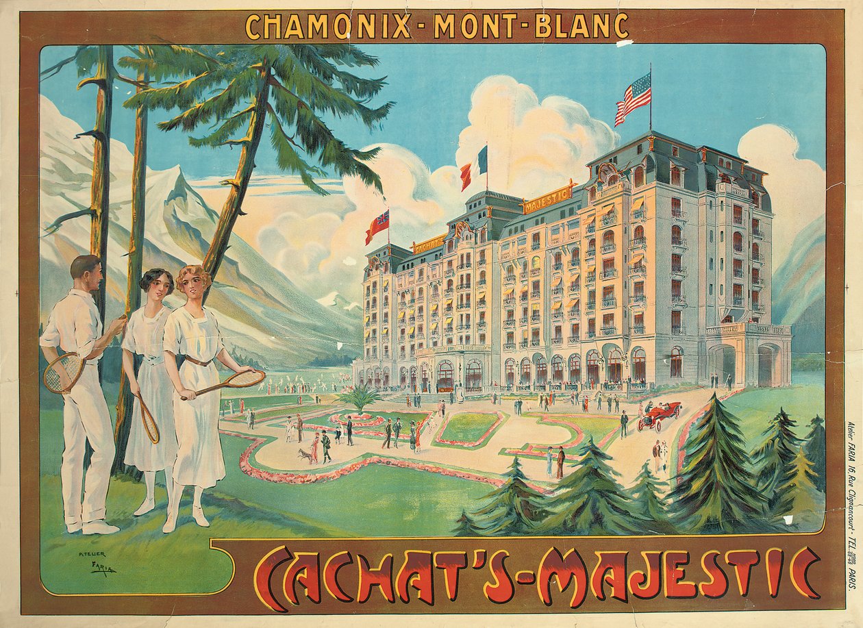 Plakát inzerující hotel "Cachat