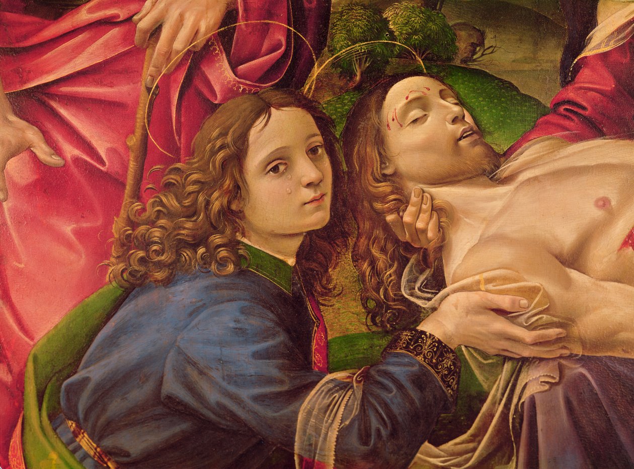 Oplakávání Krista, detail hlavy Krista a sv. Jana Křtitele (detail 285192) od Capponi