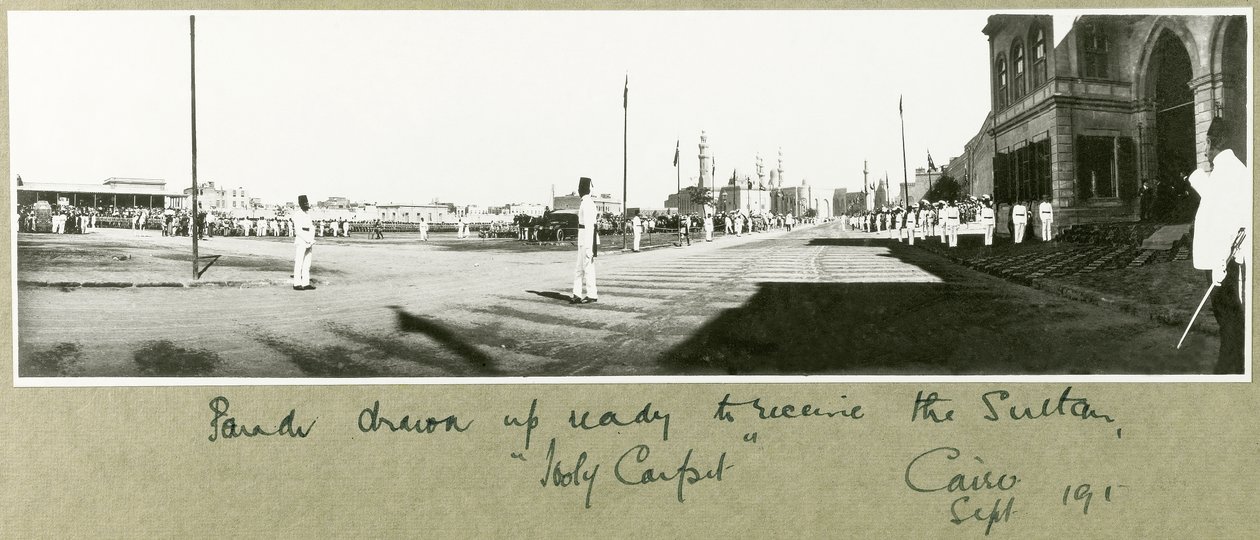 Průvod připravený k přijetí sultána, Káhira, září 1917 od Capt. Arthur Rhodes