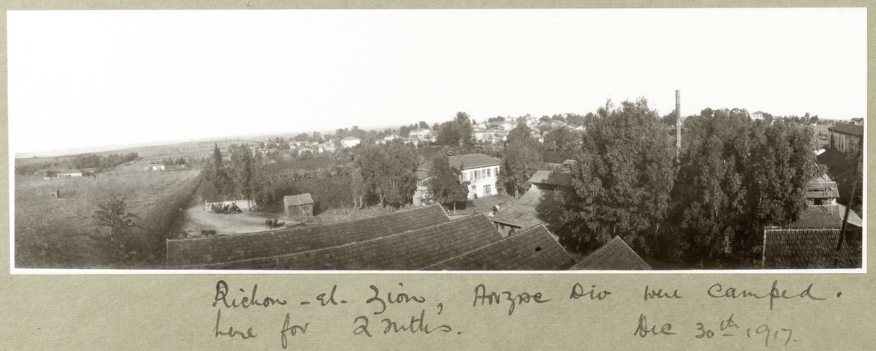 Richon-el-Zion, 30. prosince 1917 od Capt. Arthur Rhodes