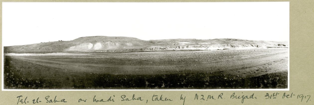 Tel-el-Saha, na Wadi Saha, přijatá N.Z.M.R. brigáda, 31. října 1917 od Capt. Arthur Rhodes