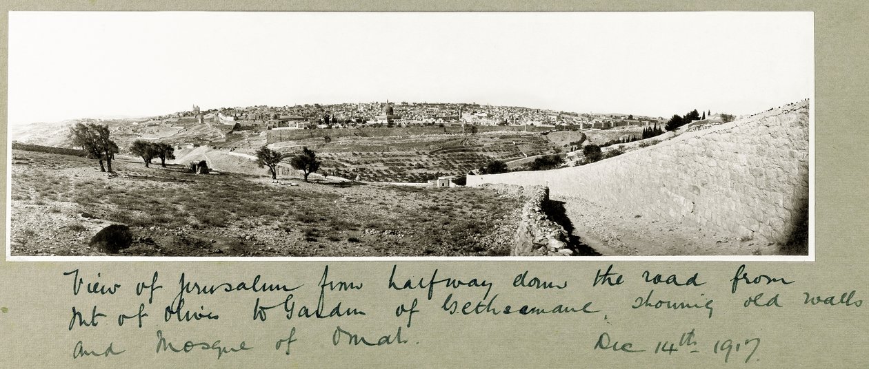 Pohled na Jeruzalém, 14. prosince 1917 od Capt. Arthur Rhodes