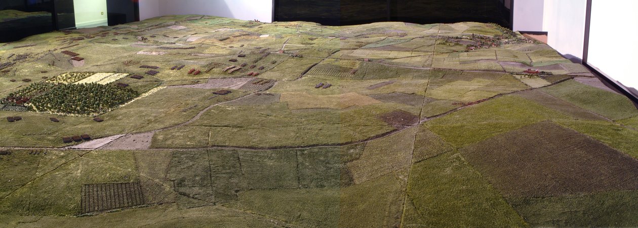 Diorama bitvy u Waterloo zobrazující jednotky umístěné 18. června 1815 v 19:45 hodin (kombinovaná média) (detail) od Capt. William Siborne