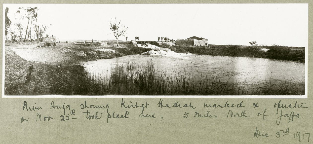 Řeka Auja, Khirbet Hadrah, 3. prosince 1917 od Capt. Arthur Rhodes