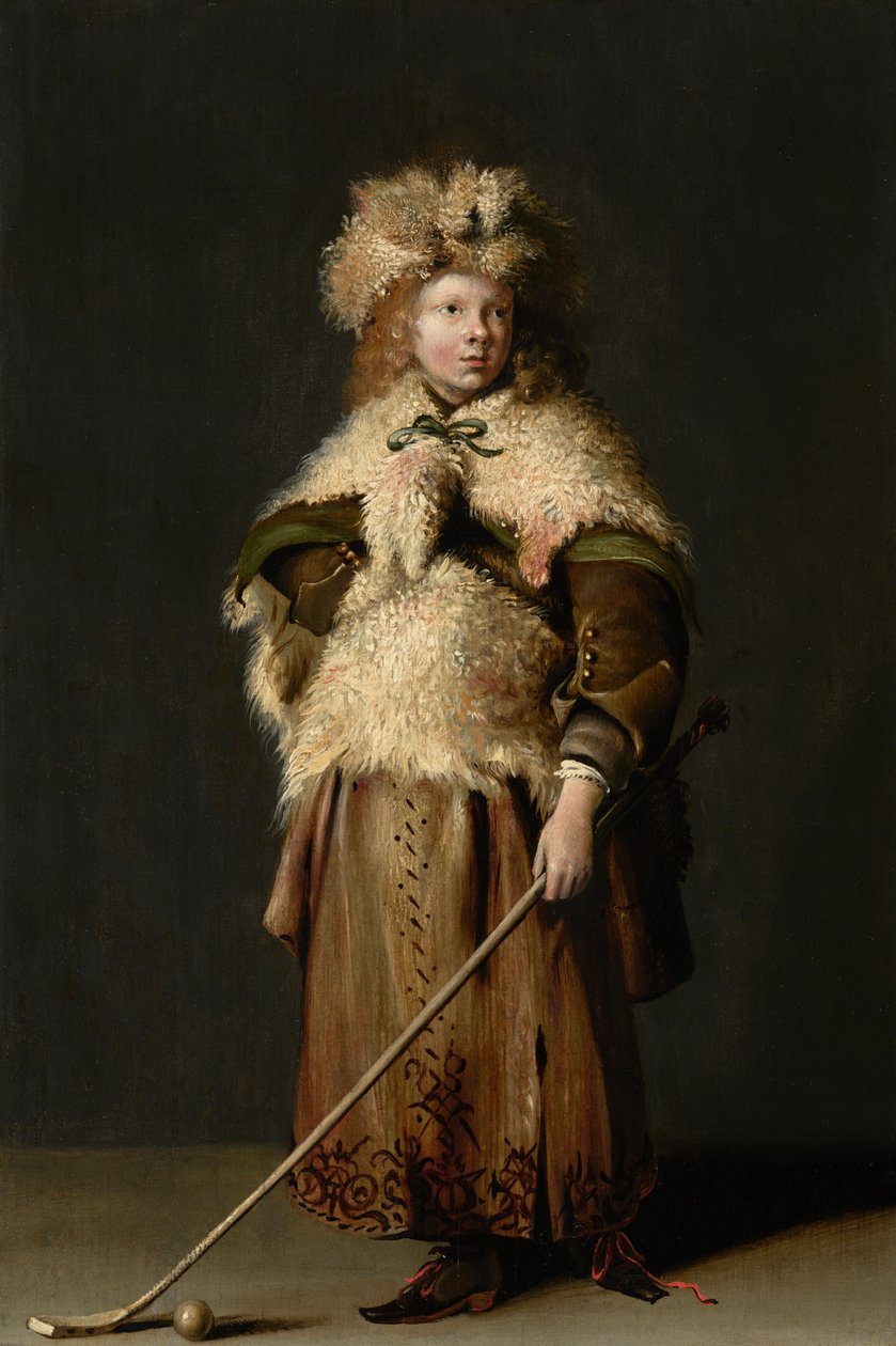 Mojžíš ter Borch držící kolfskou hůl, asi 1655 (olej na desce) od Capt. Frederick Parr