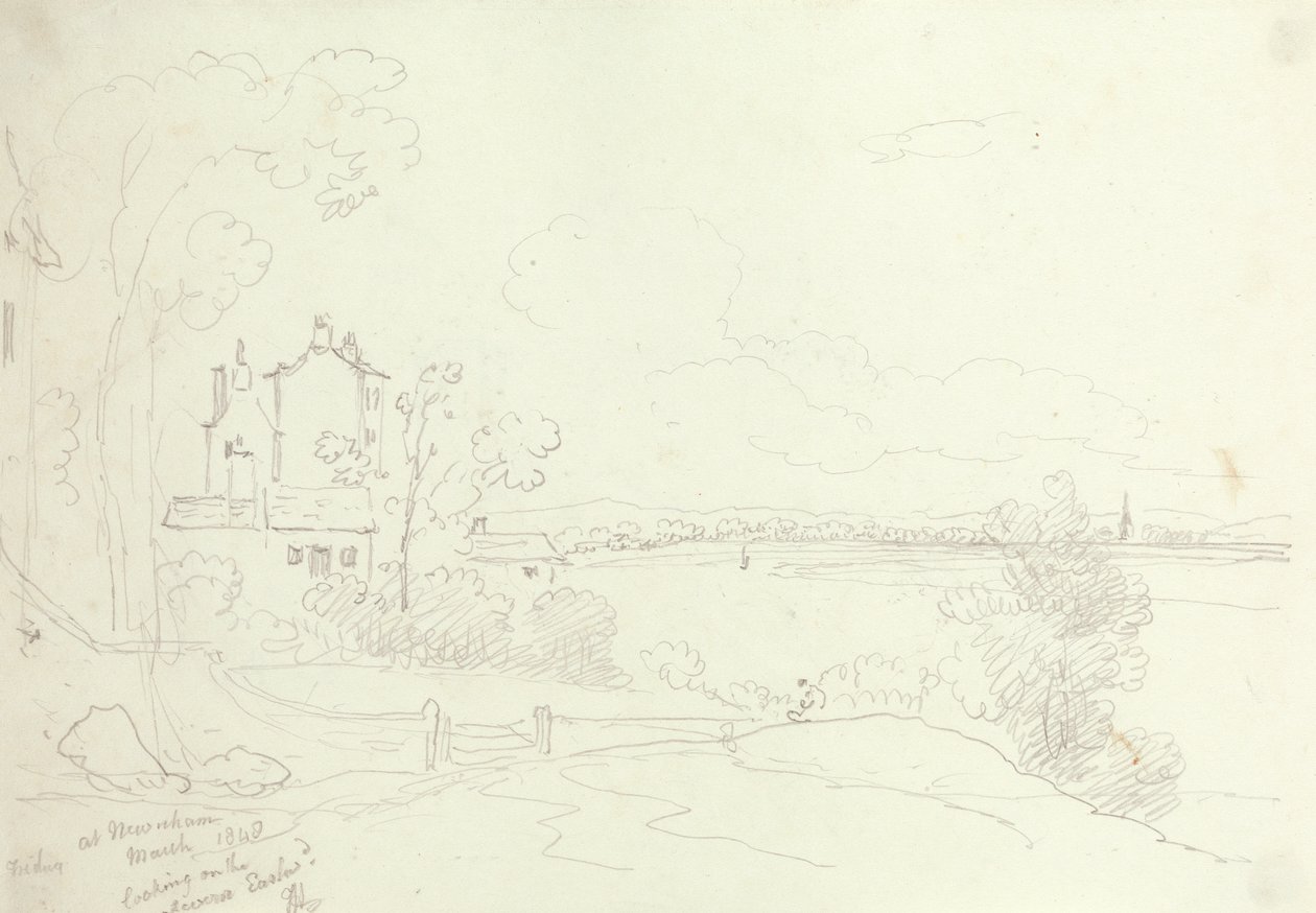 At Newnham Looking on the Severn Eastward, březen 1848 od Capt. Thomas Hastings