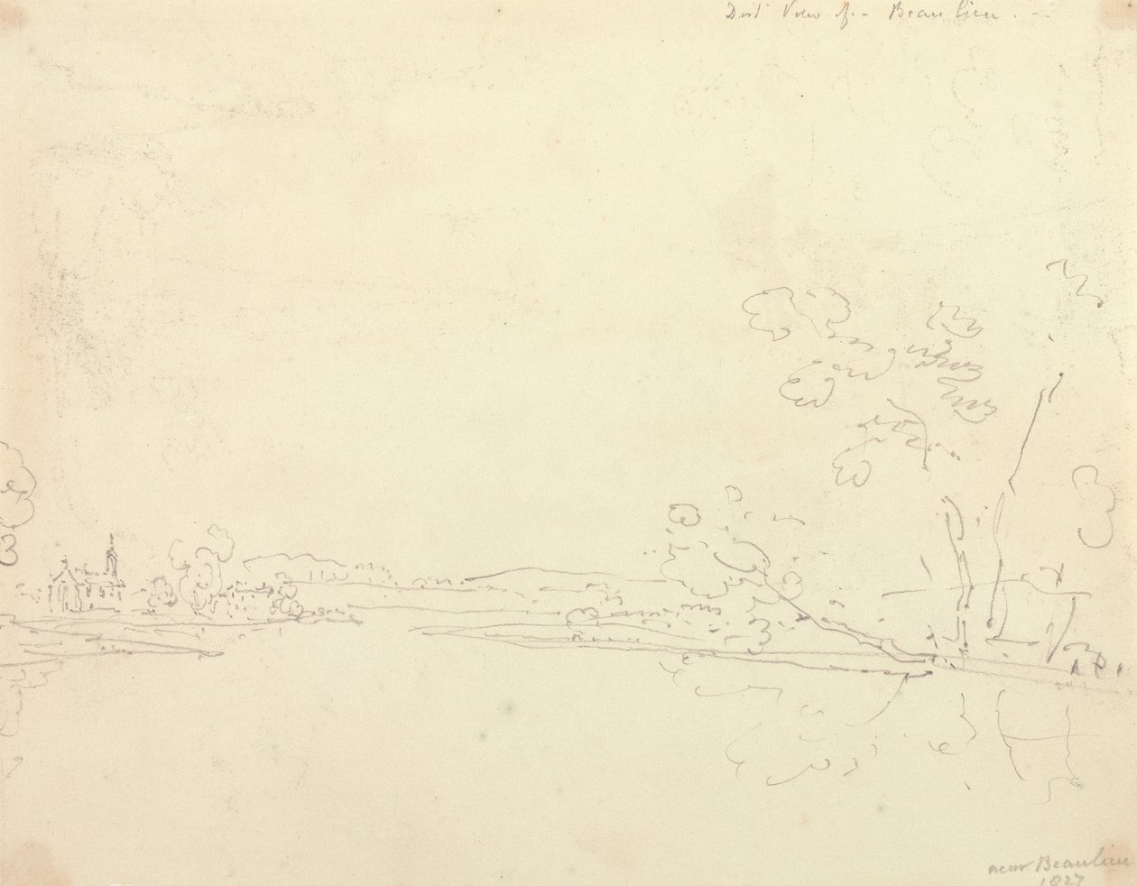 Vzdálený pohled na Beaulieu, Hampshire od Capt. Thomas Hastings