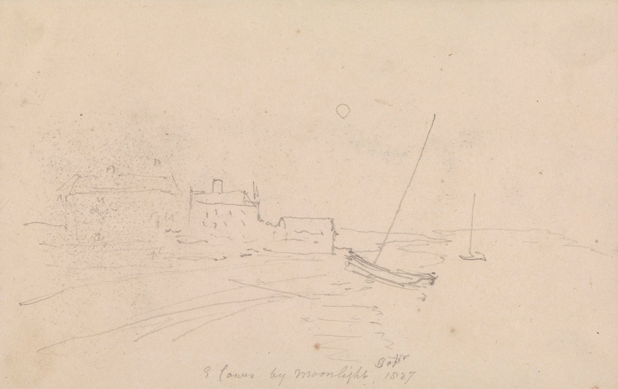 East Cowes by Moonlight, září 1827 od Capt. Thomas Hastings