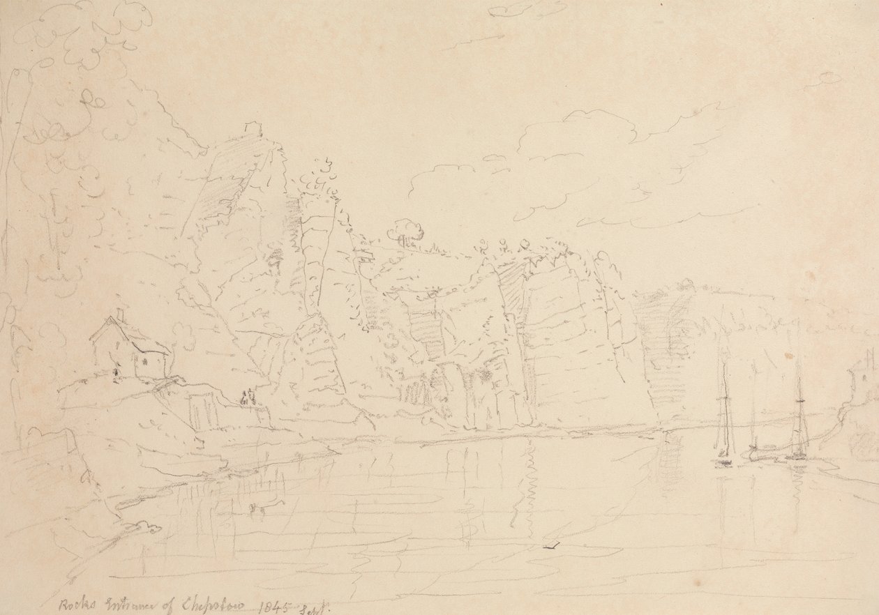 Vchod do Chepstow, září 1845 od Capt. Thomas Hastings