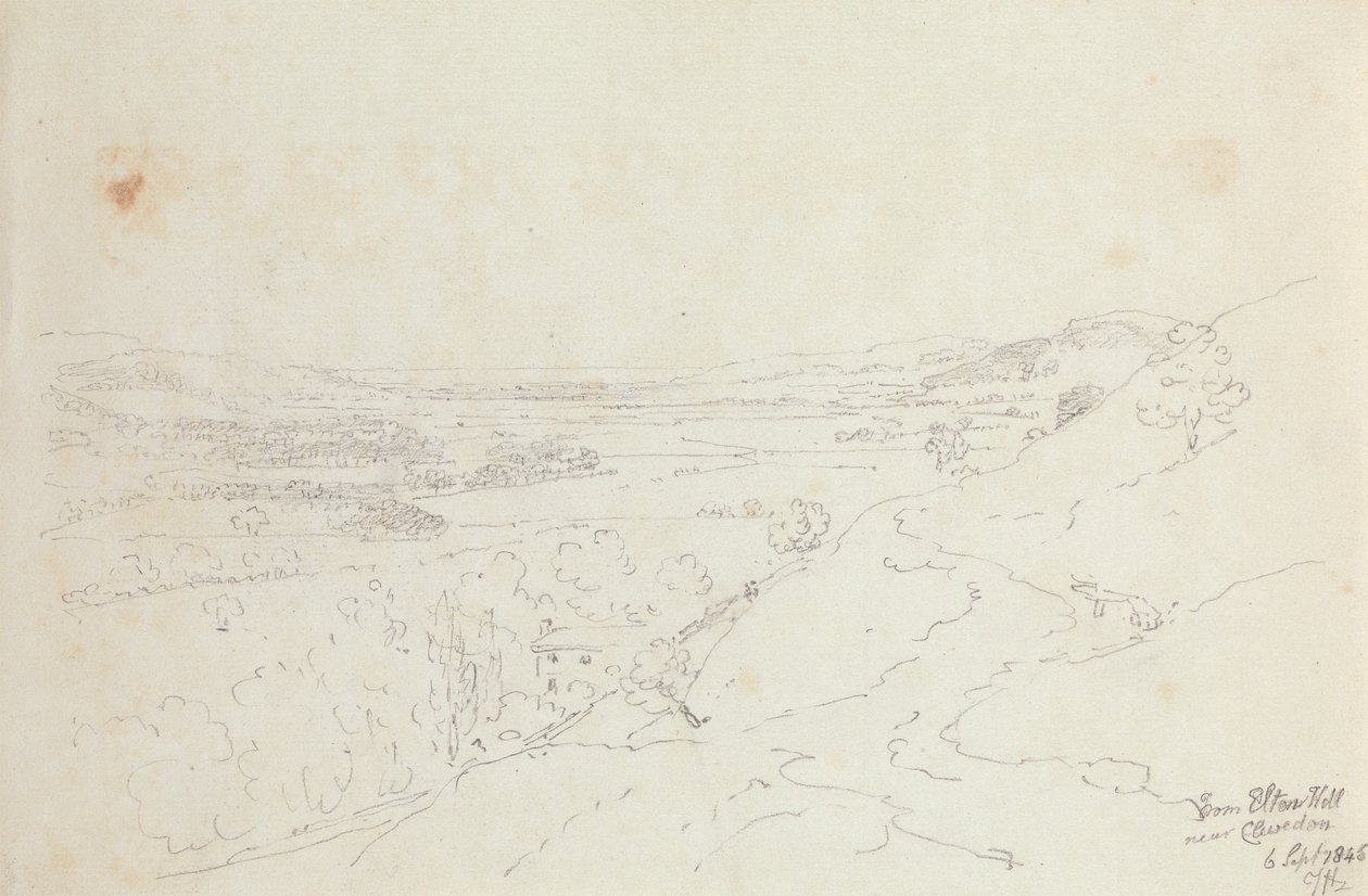 Z Elton Hill poblíž Clevedonu, 6. září 1845 od Capt. Thomas Hastings