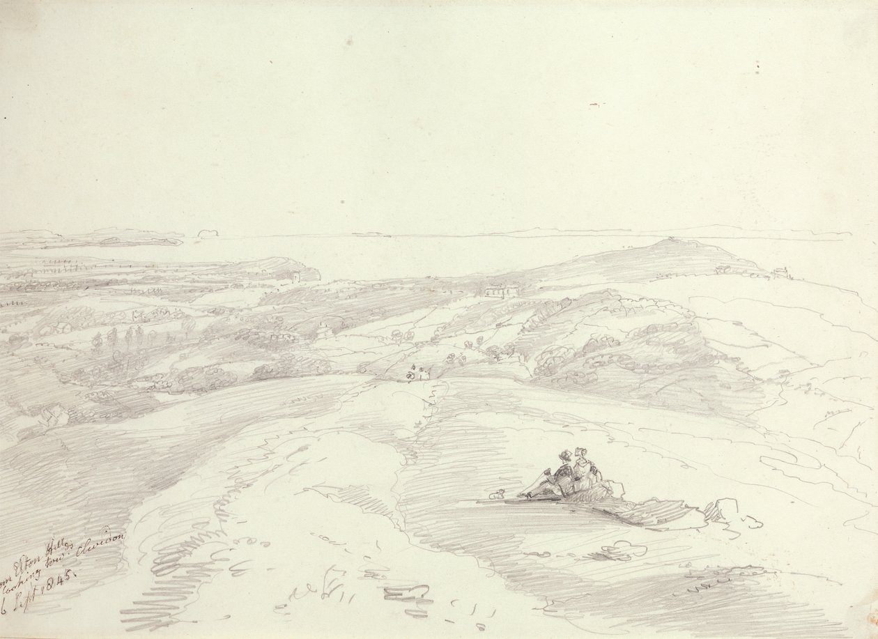 Z Elton Hills při pohledu na Clevedon, 6. září 1845 od Capt. Thomas Hastings