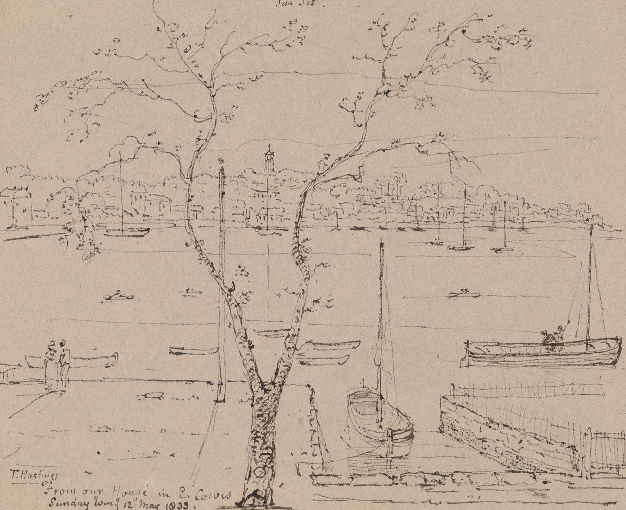 Z našeho domu v East Cowes, neděle večer, 12. května 1833 od Capt. Thomas Hastings