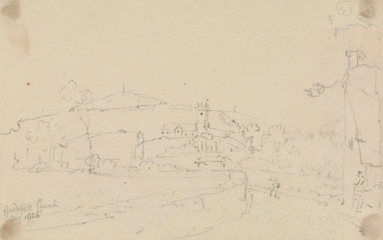 Godshill Church, srpen 1826 od Capt. Thomas Hastings