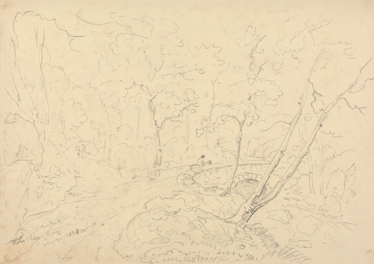 Holne Chase Bridge and River, 30 května 1833 od Capt. Thomas Hastings