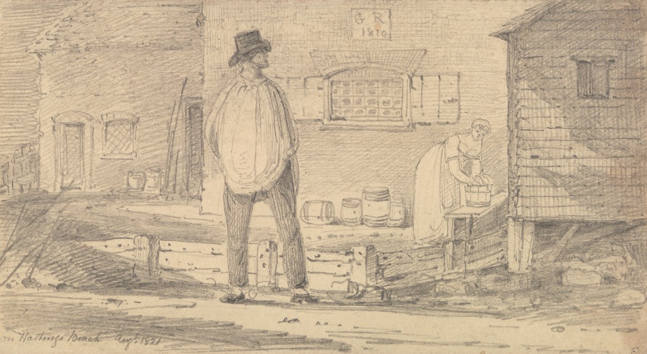 Na pláži Hastings, srpen 1821 od Capt. Thomas Hastings