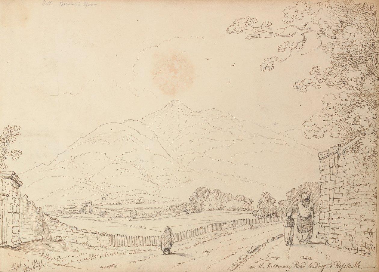 Na Killarney Road vedoucí k hradu Ross, 4. září 1841 od Capt. Thomas Hastings