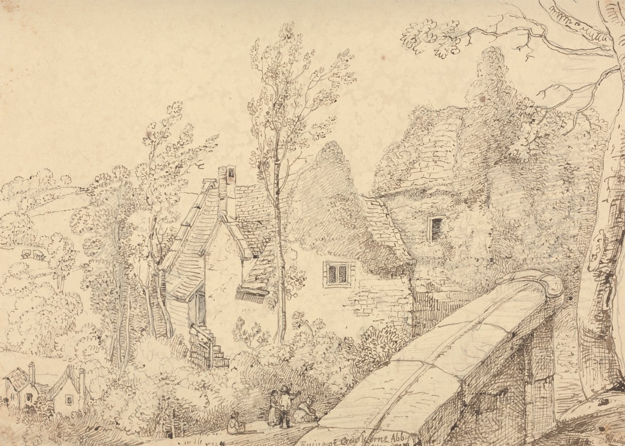 Ruiny opatství Crewkerne, květen 1833 od Capt. Thomas Hastings