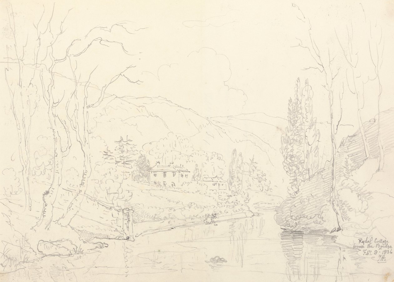Rydal Cottage z mostu, 8. února 1836 od Capt. Thomas Hastings