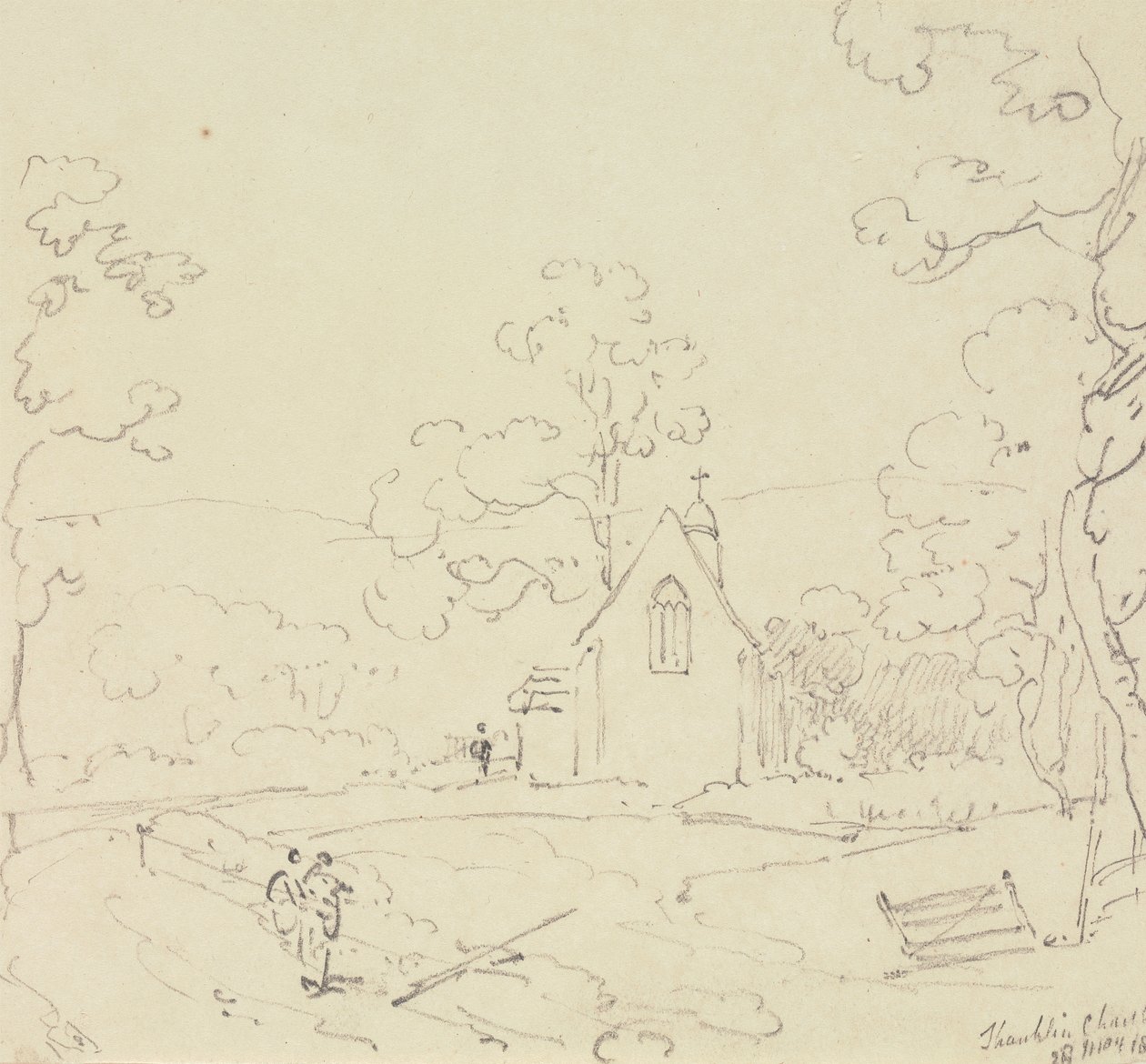 Shanklin Church, Isle of Wight, 28. května 1829 od Capt. Thomas Hastings