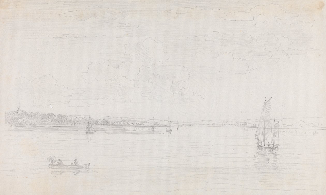 Náčrt Cowes, Isle of Wight, od Solent od Capt. Thomas Hastings