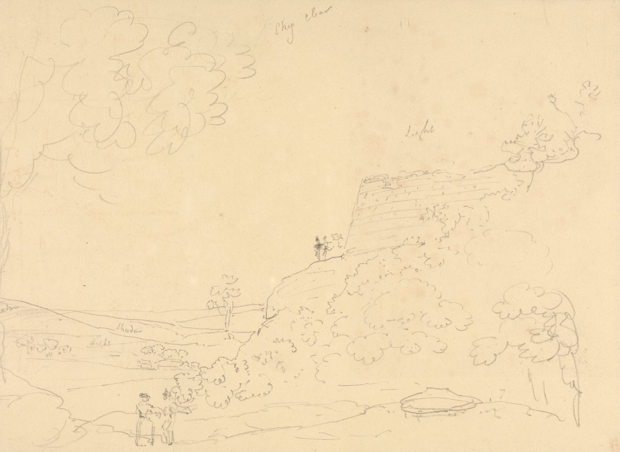 Náčrt bašty Hillside, Isle of Wight od Capt. Thomas Hastings