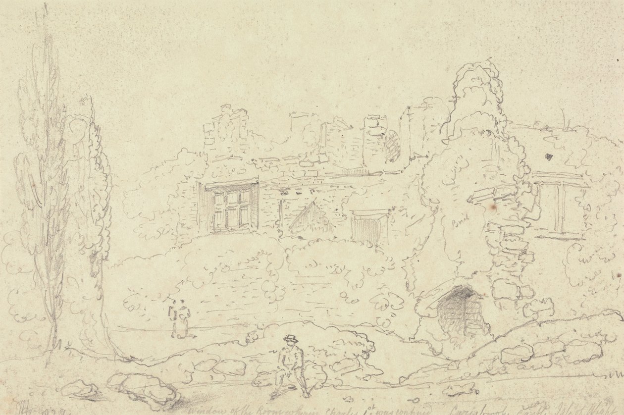 Okno pokoje, kde byl uvězněn Karel I., hrad Carisbrooke od Capt. Thomas Hastings