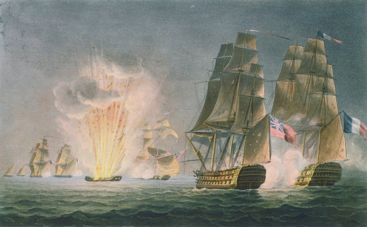 Capture of the Rivoli, 22. února 1812, vyryto T. Sutherlandem pro „The Naval Chronology of Great Britain“ od J. Ralfe, vydáno 1820 od Captain John William Andrew