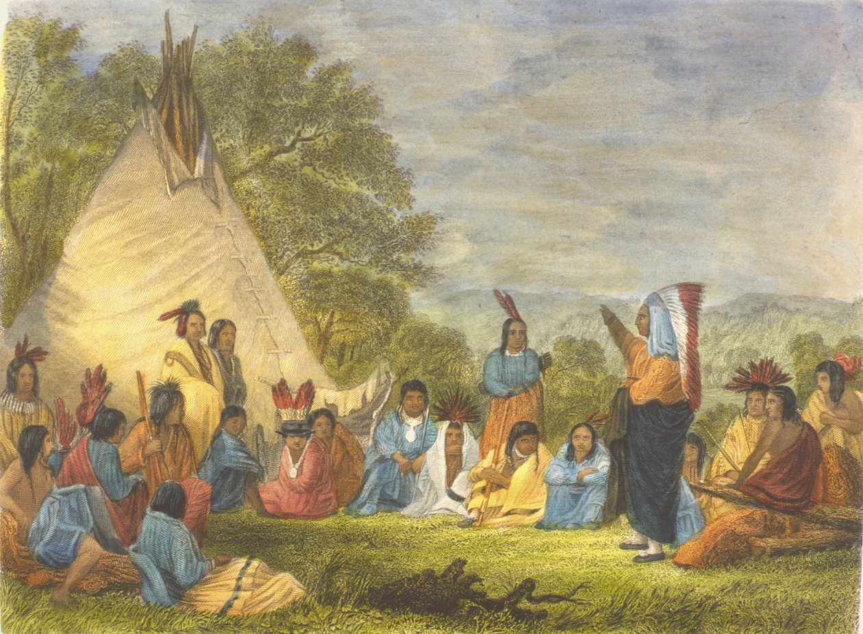 Indiáni v Radě, 1853 od Captain Seth Eastman