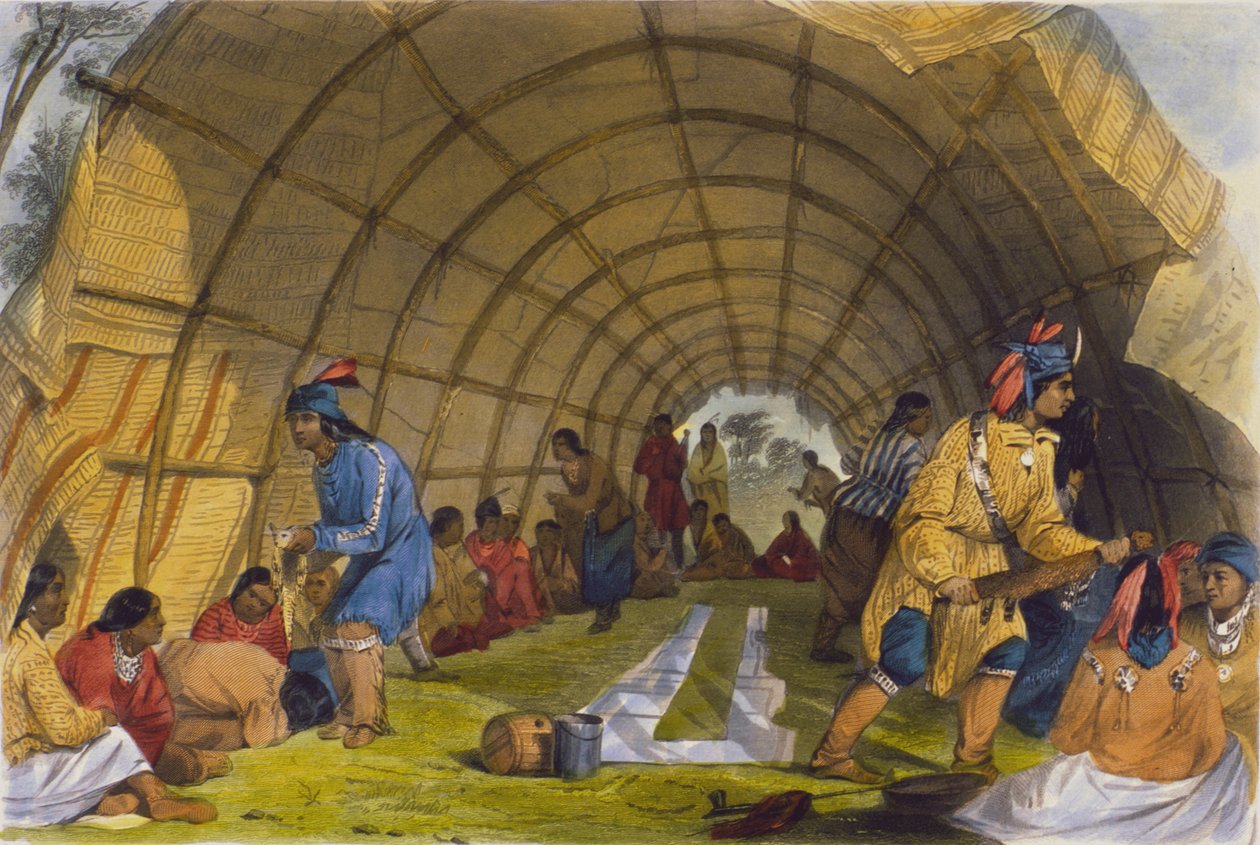 Lékařský tanec Winnebagoes, 1853 od Captain Seth Eastman