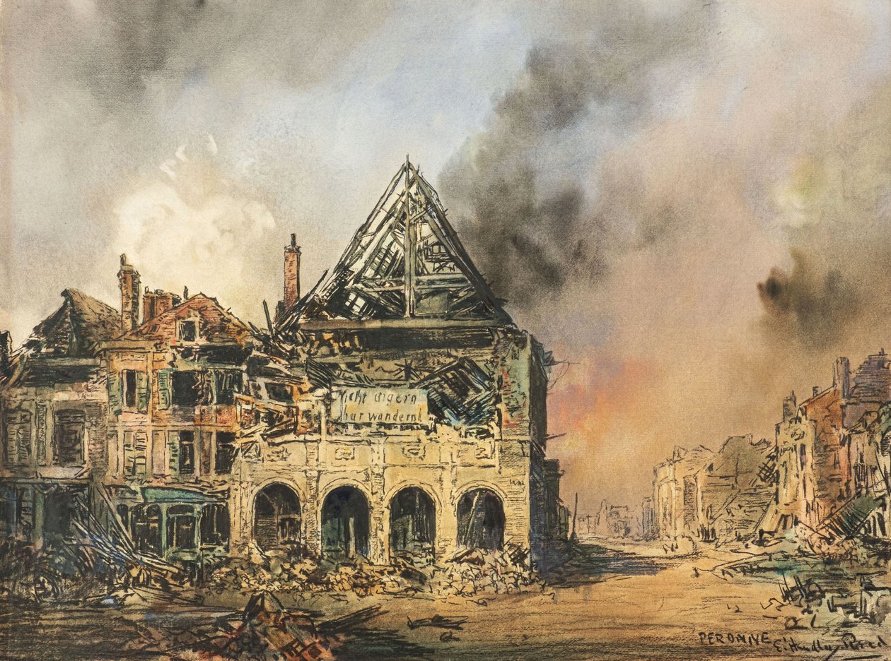 Peronne, asi 1914-18 (akvarel) od Captain Edward Henry Handley Read