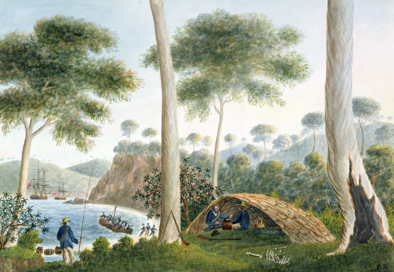 Native Hut (nebo Wigwam) z Adventure Bay, Van Diemen