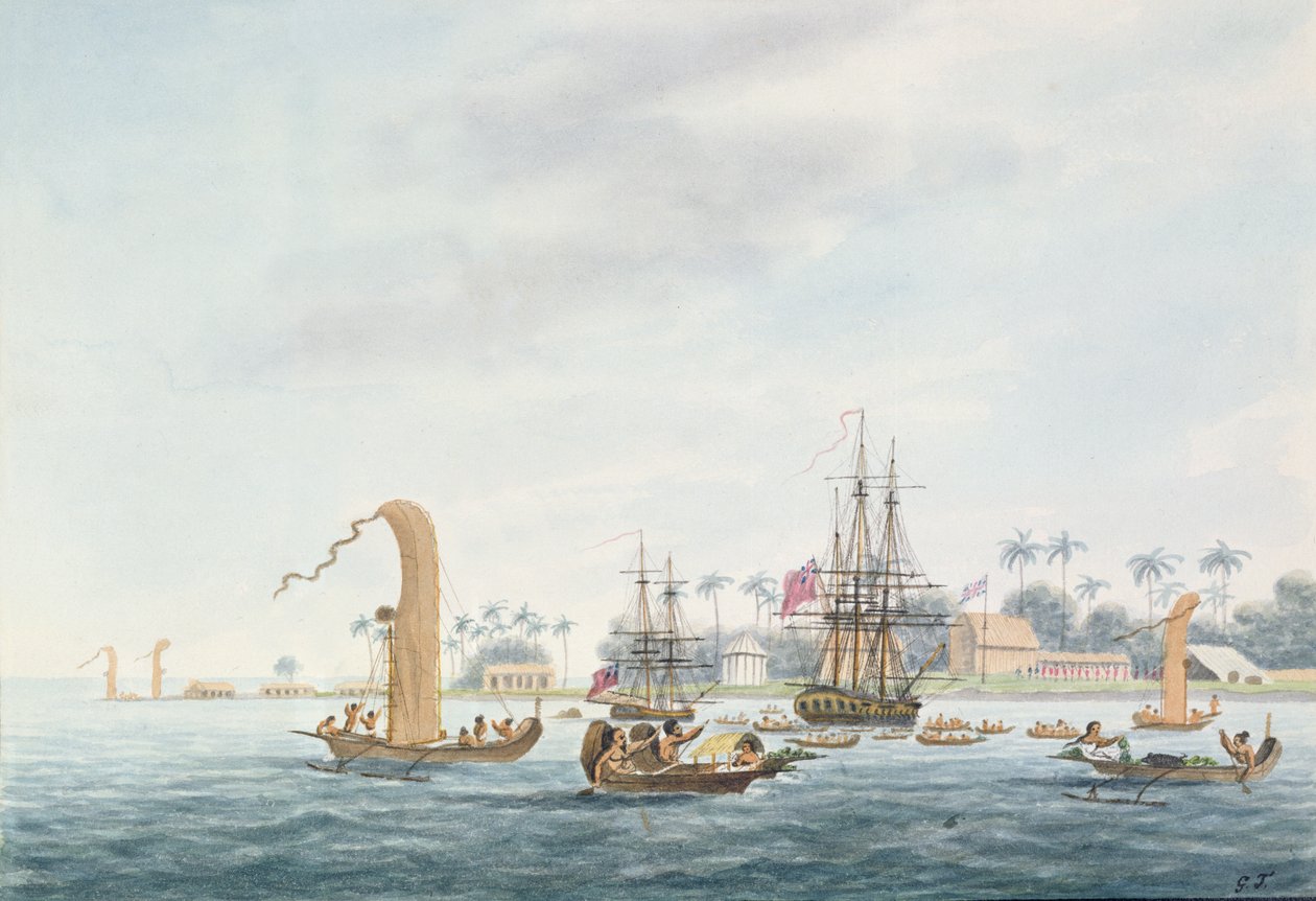 Point Venus, ostrov Otahytey, 1792 od Captain George Tobin