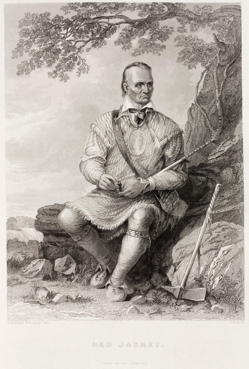 Červený plášť, náčelník Seneků od Captain Seth (after) Eastman