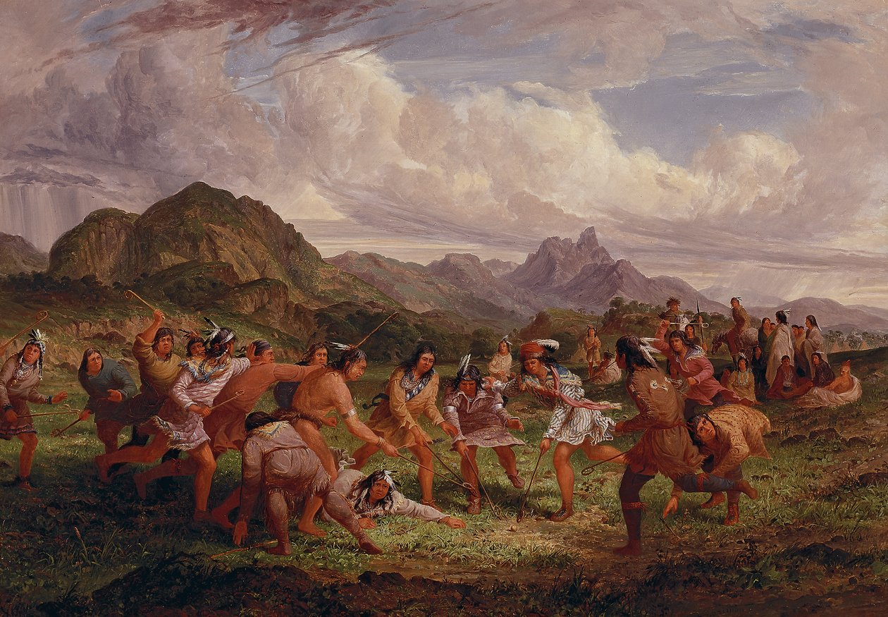 Hra s míčem mezi siouxskými indiány, 1851 od Captain Seth Eastman