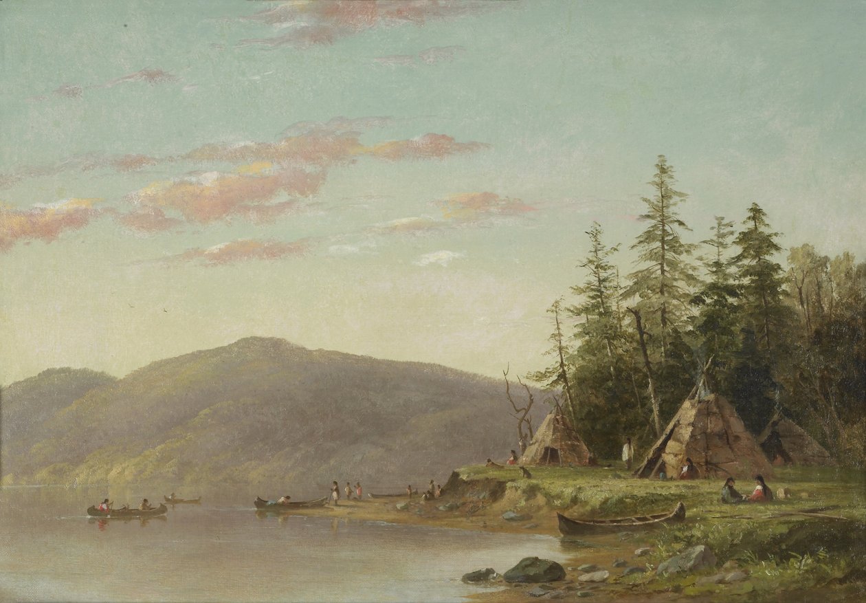 Tábor Chippewů na horním toku Mississippi, asi 1845 (olej na plátně) od Captain Seth Eastman