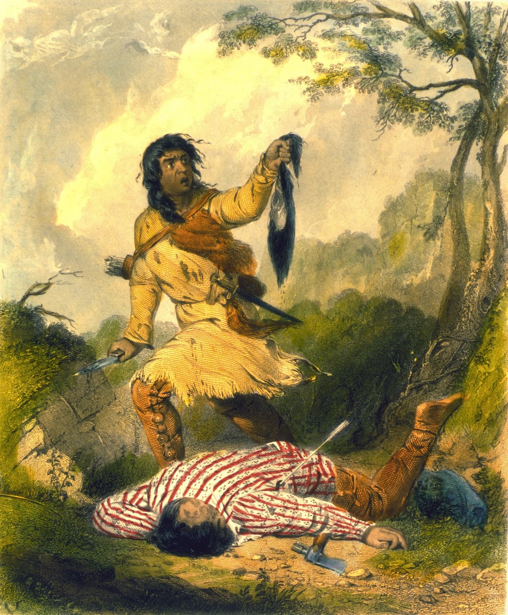 Smrtelný pokřik, 1853 (kolážová litografie) od Captain Seth Eastman