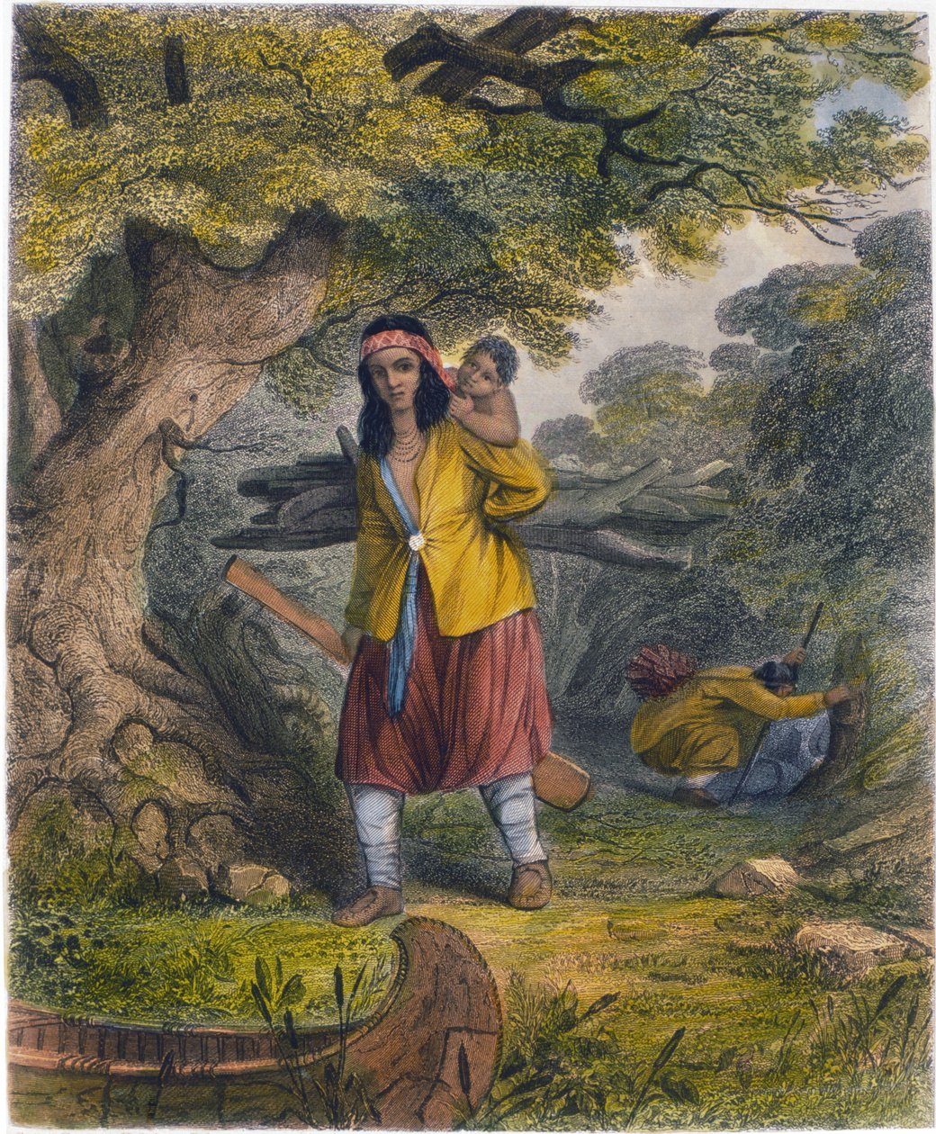 Indické ženy nakupující palivo, 1853 od Captain Seth Eastman