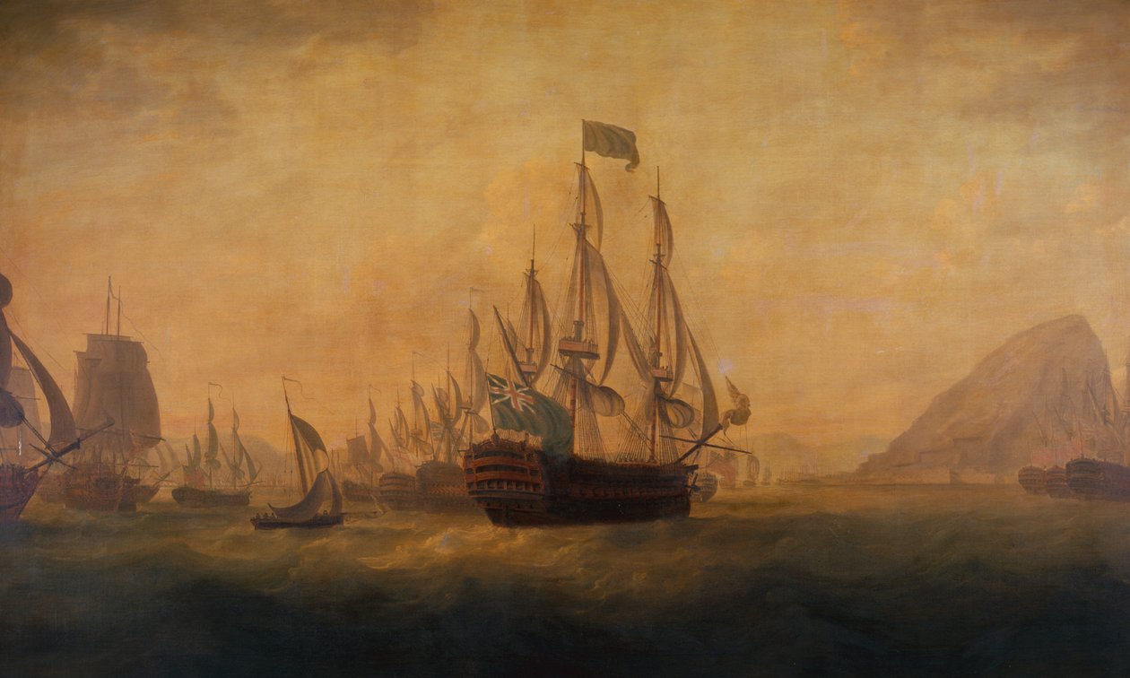 Reliéf Gibraltaru od admirála Lorda Howea od Captain William Elliott