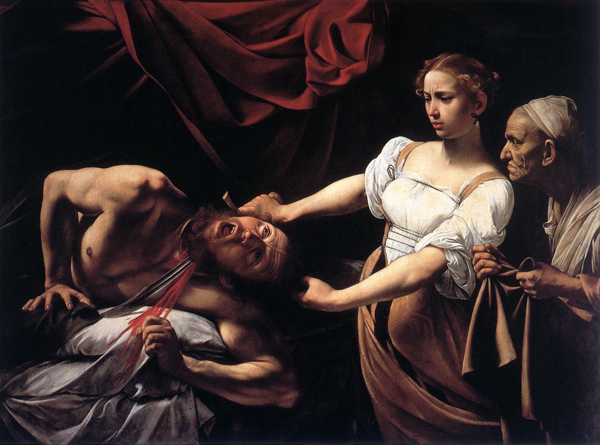 Judith Beheading HolofernesnFrancais: Judith decapitant Holophernen od Michelangelo Merisi Caravaggio