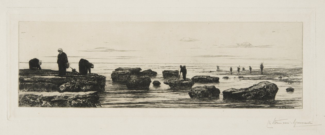Sběrači mořských řas ve Veules, c. 1885 od Carel Nicolaas Storm van 
