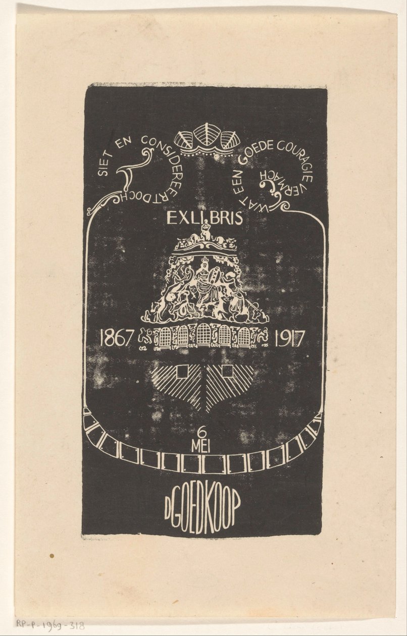 Ex libris D. Levně od Carel Adolph Lion Cachet