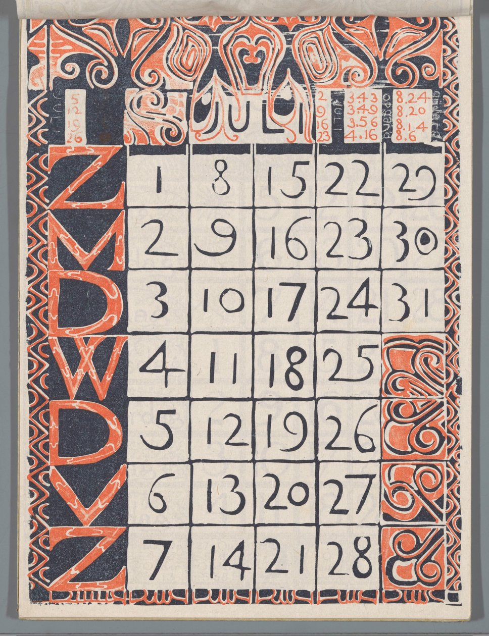 Kalenderblatt Juli 1900 od Carel Adolph Lion Cachet