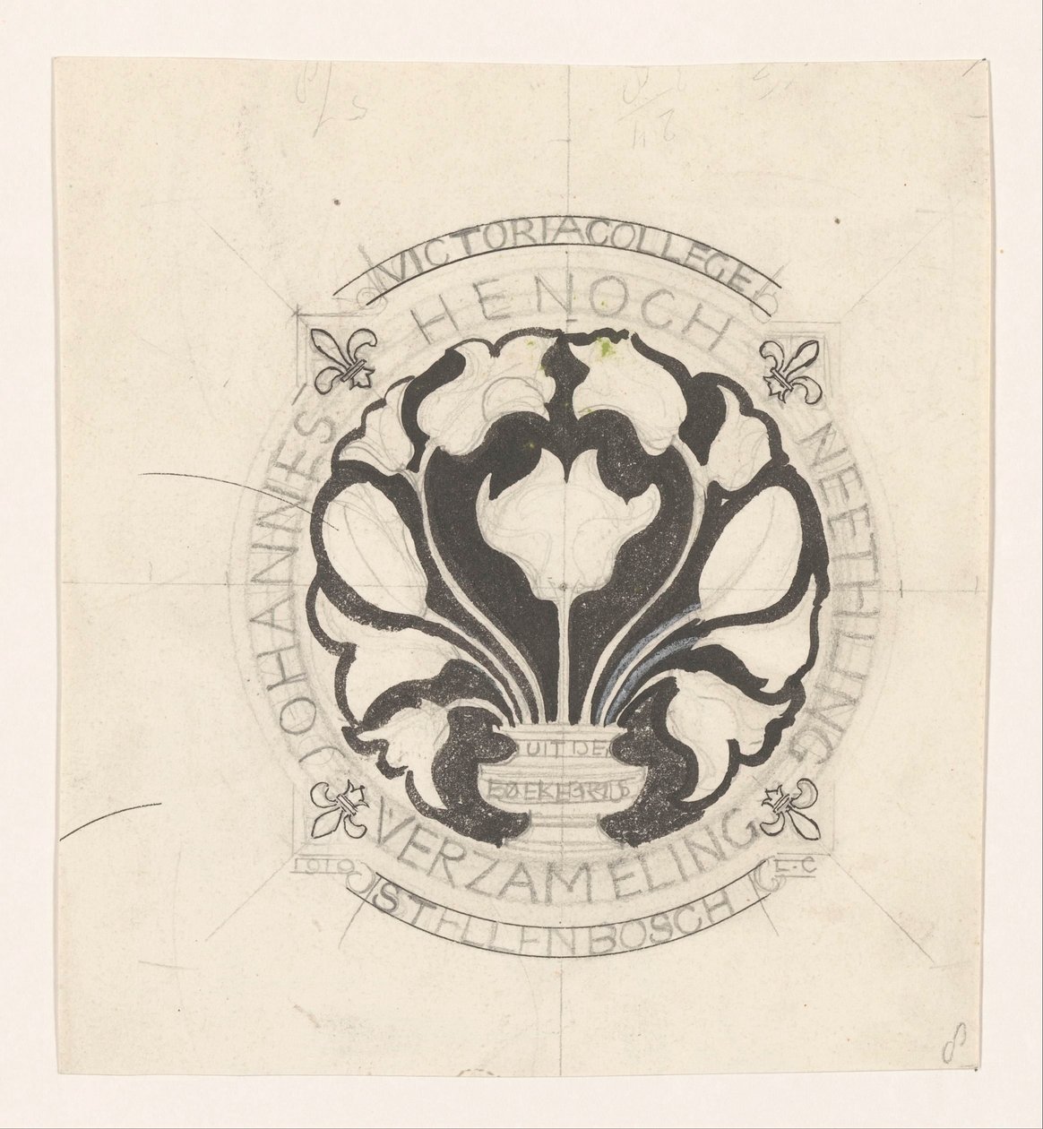 Návrh exlibris od Johannese Enocha Neethlinga od Carel Adolph Lion Cachet