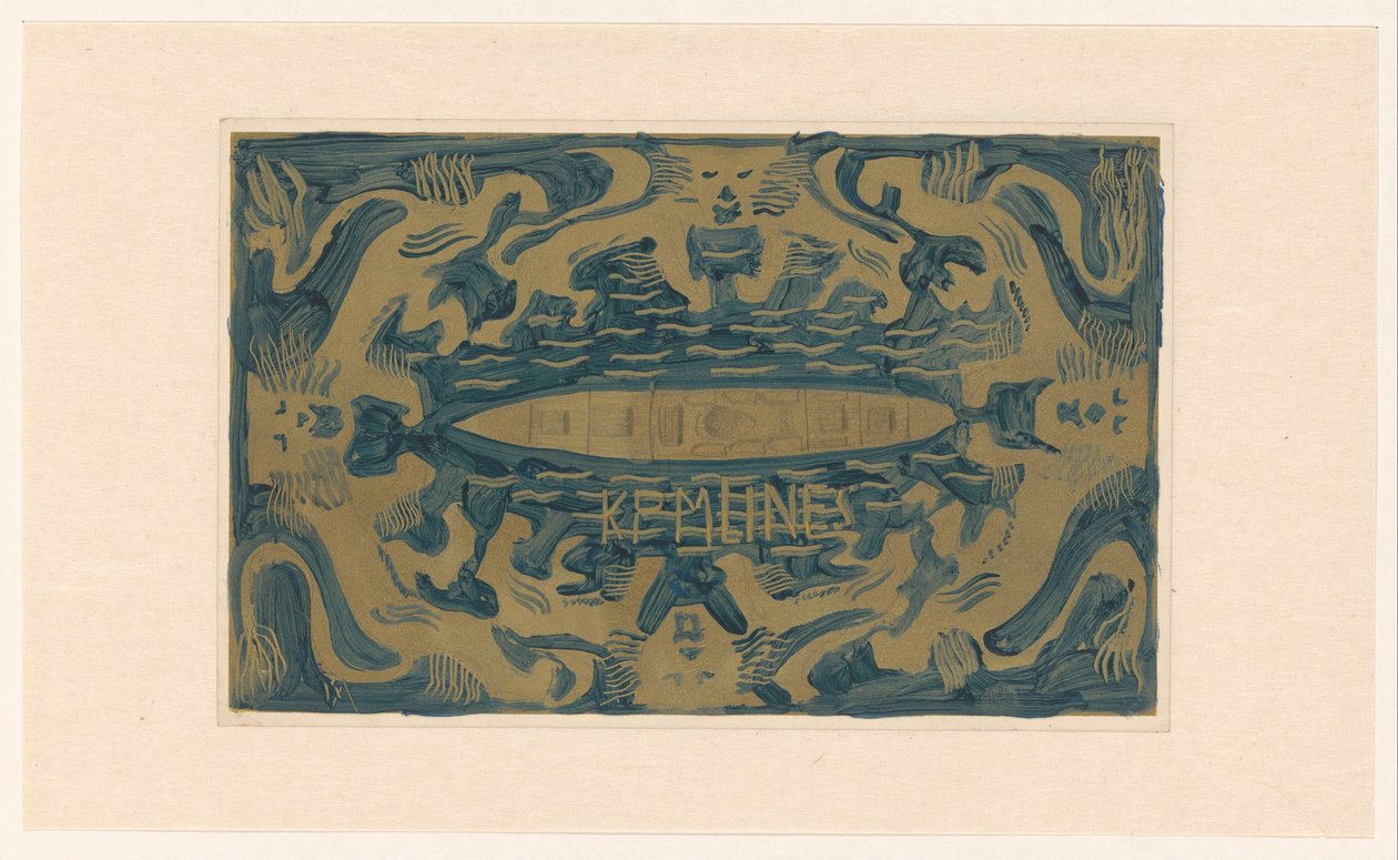 Design pro vinětu Koninklijke Paketvaart Maatschappij, K.P.M. linky od Carel Adolph Lion Cachet
