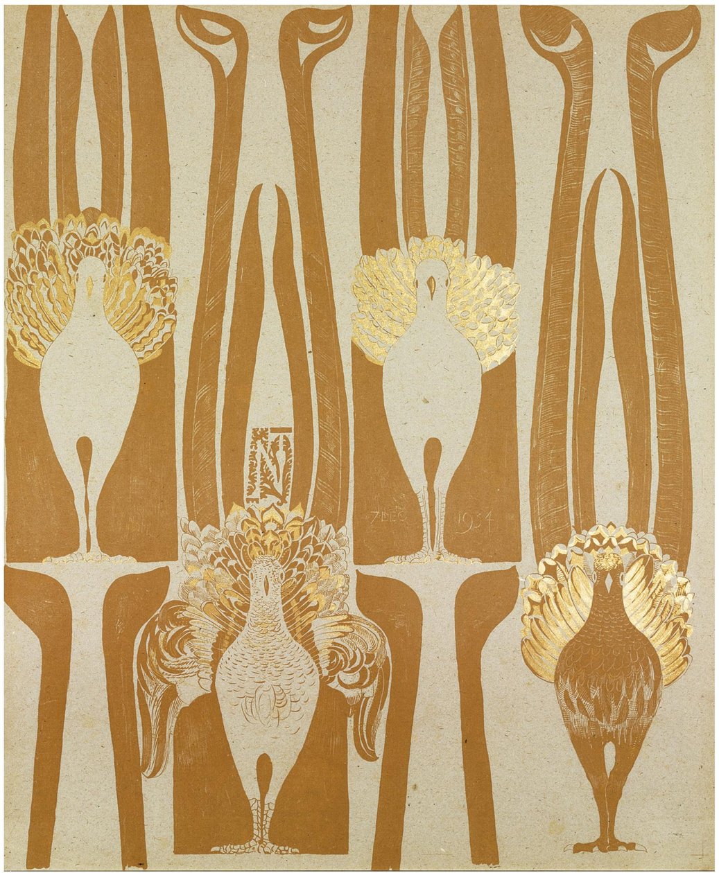 Design tapet od Carel Adolph Lion Cachet (1864-1945). Barevná litografie, rozměr : 62,5x51,4 od Carel Adolph Lion Cachet