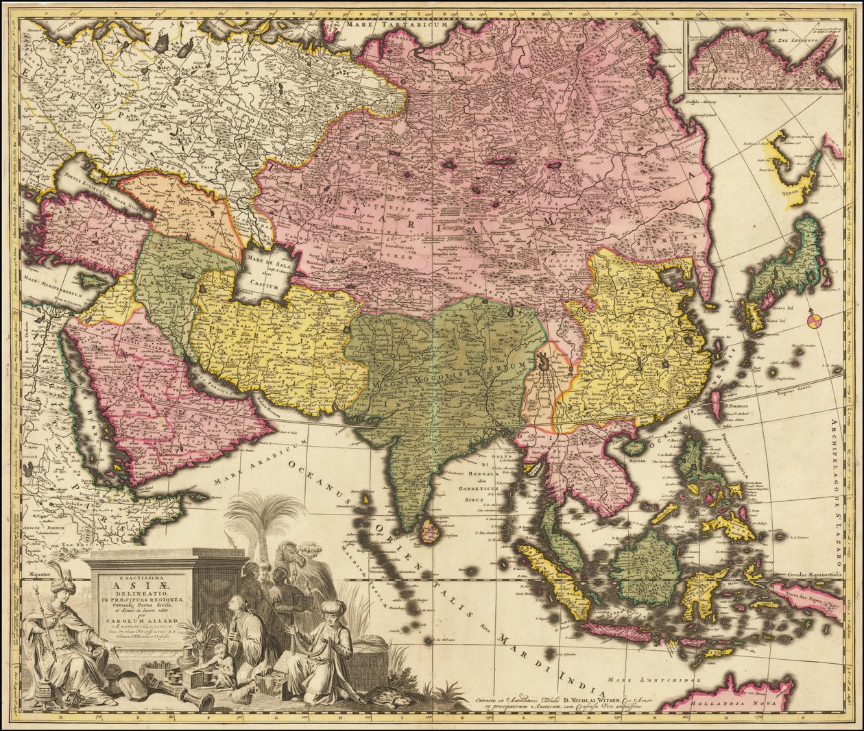 Mapa Asie z roku 1695, Carolus Allard od Carel Allard
