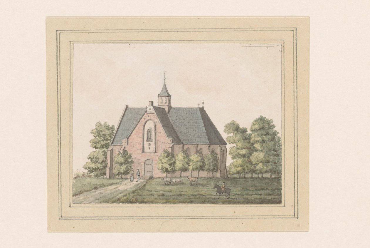 Postavy létají ve skříni na čtení Kabinet čtení 1857 (název na objektu) od Carel Christiaan Antony Last