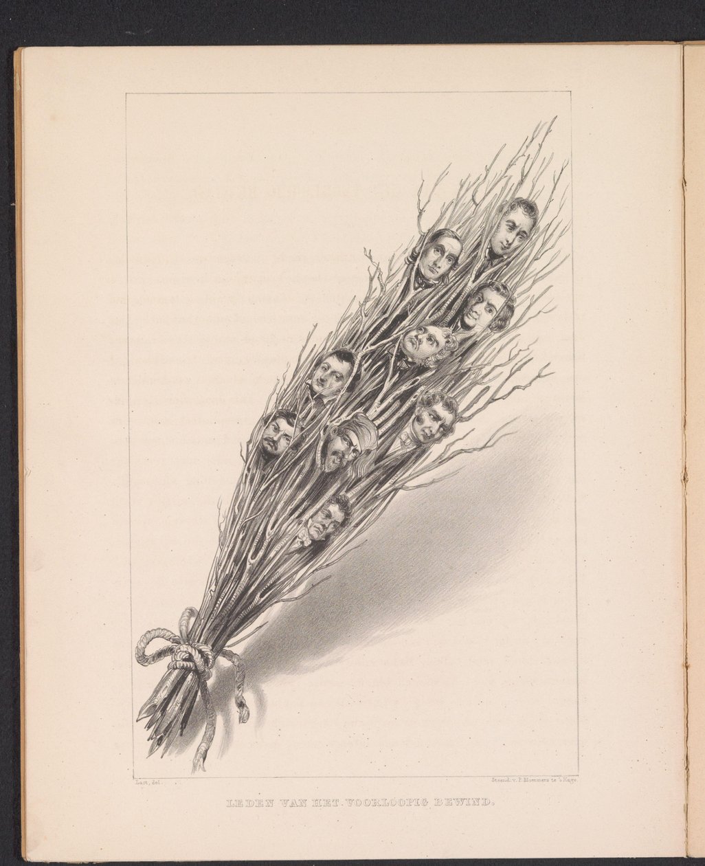 Pohroma s hlavami členů francouzské prozatímní vlády, 1848 Členové prozatímní vlády (název na předmět) od Carel Christiaan Antony Last