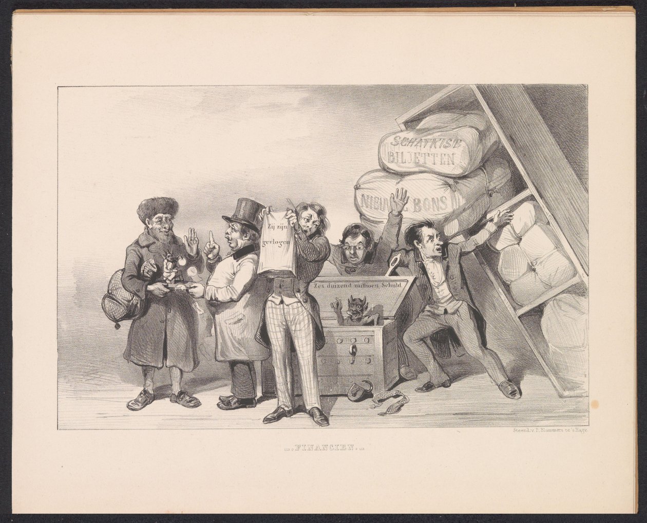 Beznadějná finanční situace Francie, 1848 Finance (název na objektu) od Carel Christiaan Antony Last