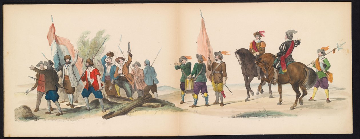 Maskerade van de Leidse studenten, 1850 (plaat 12) Intogt van Frederik Hendrik in 